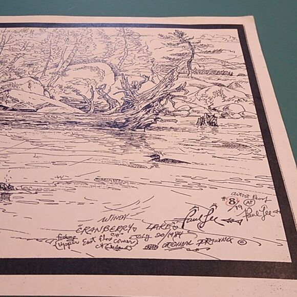 Paul Anthony Lee "Windy Cranberry Lake" Landscape Art Print Artist Proof 1984 - Picture 1 of 10